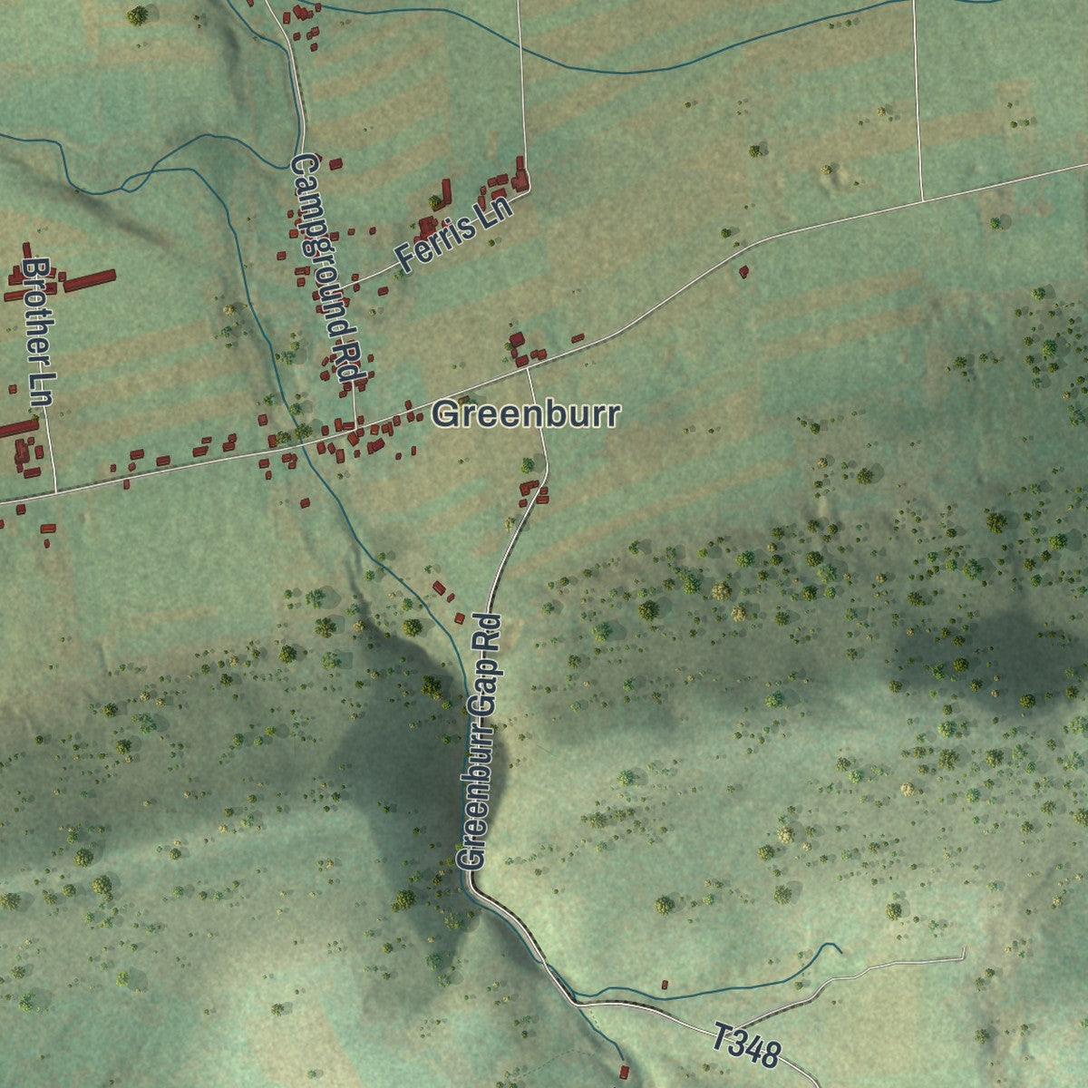 Second close-up of the map of Logan, Clinton County, Pennsylvania print showing more streets and buildings