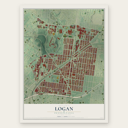 Logan, Philadelphia, Pennsylvania map print, the full design
