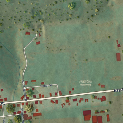 Second close-up of the map of Loganton, Pennsylvania print showing more streets and buildings