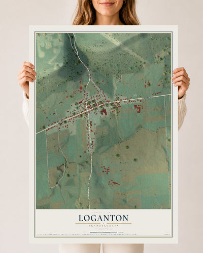 Map of Loganton, Pennsylvania, 24 x 36 inch unframed archival matte print
