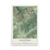Map of Loganville, Pennsylvania, 12 x 18 inch unframed archival matte print