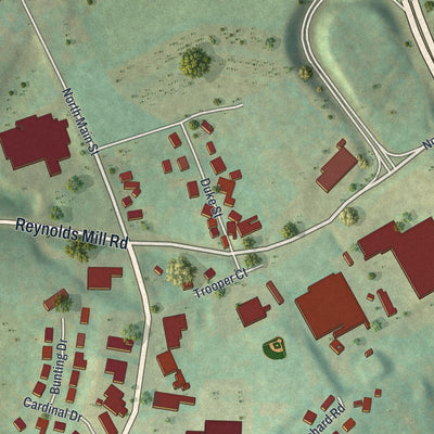 Second close-up of the map of Loganville, Pennsylvania print showing more streets and buildings