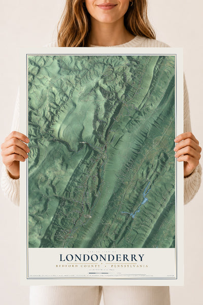 Map of Londonderry, Bedford County, Pennsylvania, 18 x 24 inch unframed archival matte print