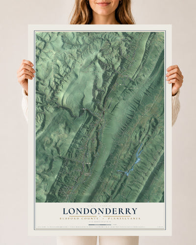 Map of Londonderry, Bedford County, Pennsylvania, 24 x 36 inch unframed archival matte print
