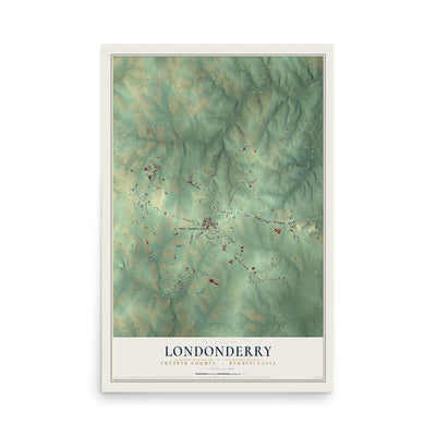 Map of Londonderry, Chester County, Pennsylvania, 12 x 18 inch unframed archival matte print