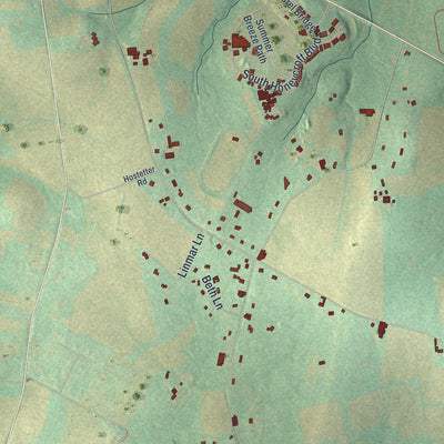 Second close-up of the map of Londonderry, Chester County, Pennsylvania print showing more streets and buildings