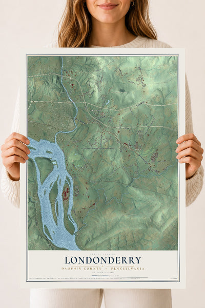 Map of Londonderry, Dauphin County, Pennsylvania, 18 x 24 inch unframed archival matte print