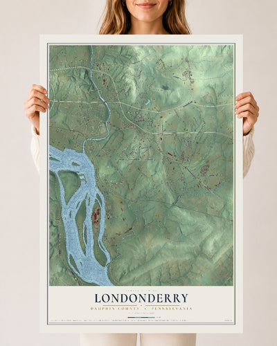 Map of Londonderry, Dauphin County, Pennsylvania, 24 x 36 inch unframed archival matte print