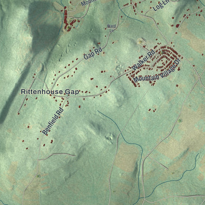 Second close-up of the map of Longswamp, Pennsylvania print showing more streets and buildings