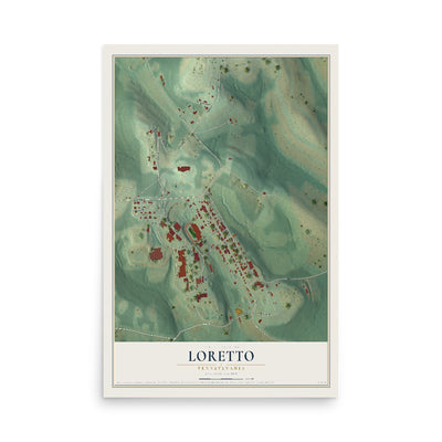 Map of Loretto, Pennsylvania, 12 x 18 inch unframed archival matte print