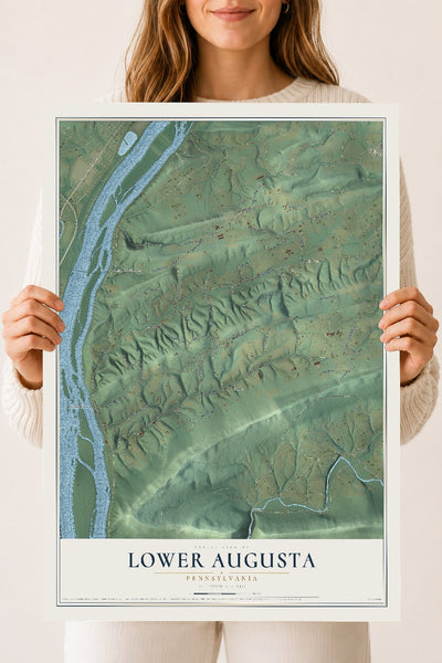 Map of Lower Augusta, Pennsylvania, 18 x 24 inch unframed archival matte print