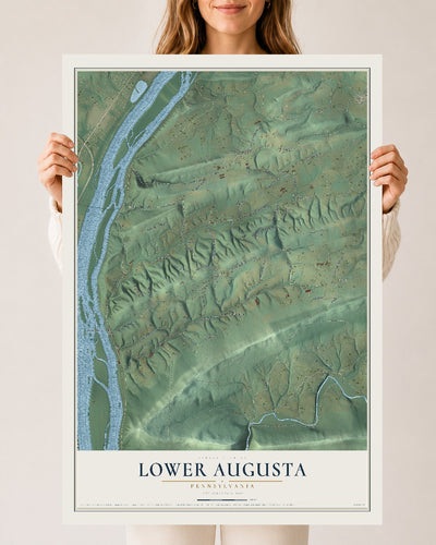 Map of Lower Augusta, Pennsylvania, 24 x 36 inch unframed archival matte print