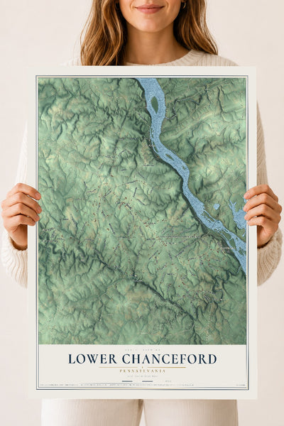 Map of Lower Chanceford, Pennsylvania, 18 x 24 inch unframed archival matte print