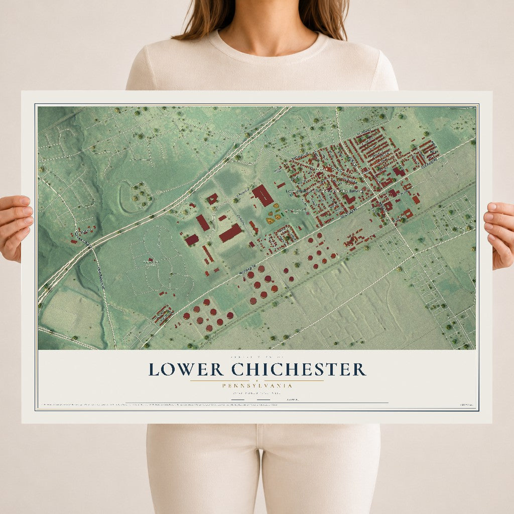 Map of Lower Chichester, Pennsylvania, 18 x 24 inch unframed archival matte print
