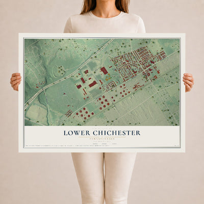 Map of Lower Chichester, Pennsylvania, 24 x 36 inch unframed archival matte print