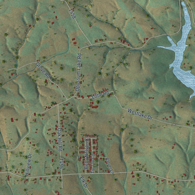 Close-up of the map of Lower Frankford, Pennsylvania print showing street and building detail