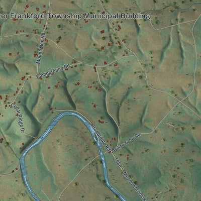 Second close-up of the map of Lower Frankford, Pennsylvania print showing more streets and buildings
