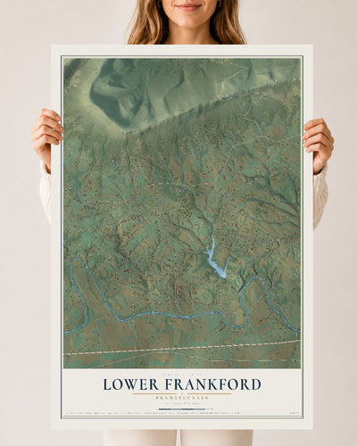 Map of Lower Frankford, Pennsylvania, 24 x 36 inch unframed archival matte print