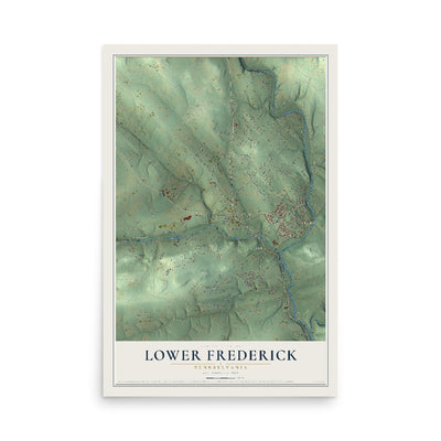 Map of Lower Frederick, Pennsylvania, 12 x 18 inch unframed archival matte print