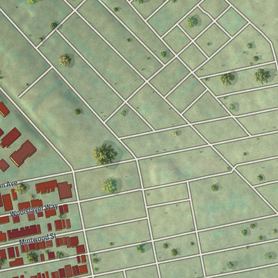 Second close-up of the map of Lower Lawrenceville, Pennsylvania print showing more streets and buildings