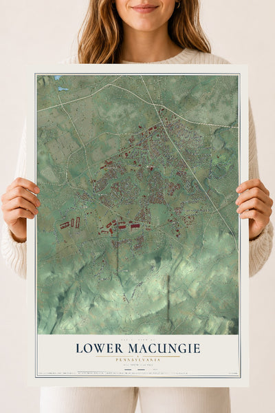 Map of Lower Macungie, Pennsylvania, 18 x 24 inch unframed archival matte print