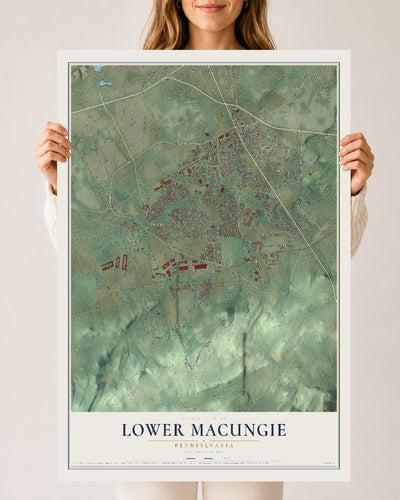 Map of Lower Macungie, Pennsylvania, 24 x 36 inch unframed archival matte print