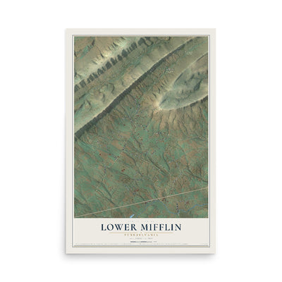 Map of Lower Mifflin, Pennsylvania, 12 x 18 inch unframed archival matte print