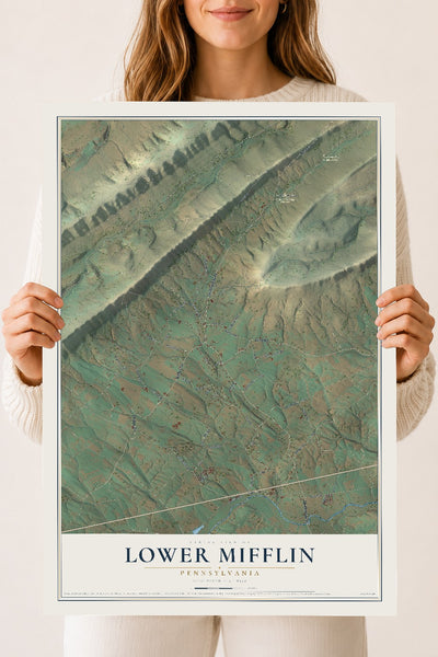 Map of Lower Mifflin, Pennsylvania, 18 x 24 inch unframed archival matte print