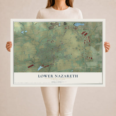 Map of Lower Nazareth, Pennsylvania, 24 x 36 inch unframed archival matte print