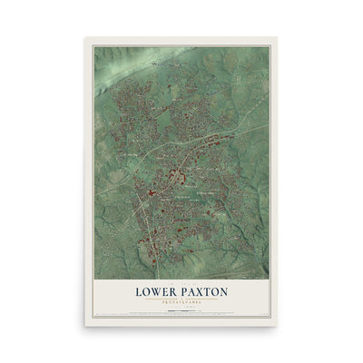 Map of Lower Paxton, Pennsylvania, 12 x 18 inch unframed archival matte print