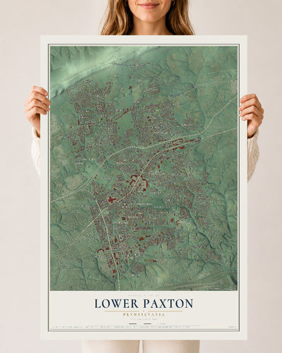 Map of Lower Paxton, Pennsylvania, 24 x 36 inch unframed archival matte print