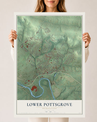 Map of Lower Pottsgrove, Pennsylvania, 24 x 36 inch unframed archival matte print