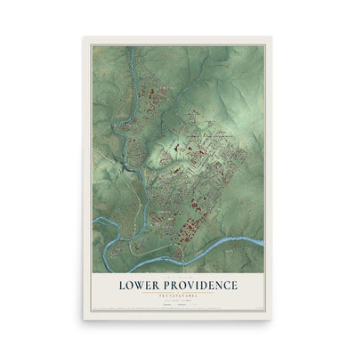Map of Lower Providence, Pennsylvania, 12 x 18 inch unframed archival matte print