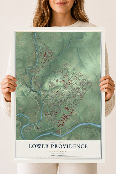 Map of Lower Providence, Pennsylvania, 18 x 24 inch unframed archival matte print