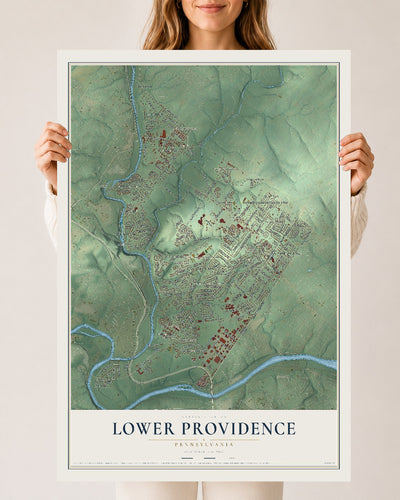 Map of Lower Providence, Pennsylvania, 24 x 36 inch unframed archival matte print