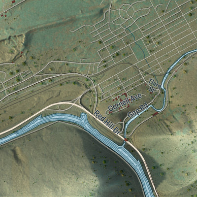 Second close-up of the map of Lower Towamensing, Pennsylvania print showing more streets and buildings
