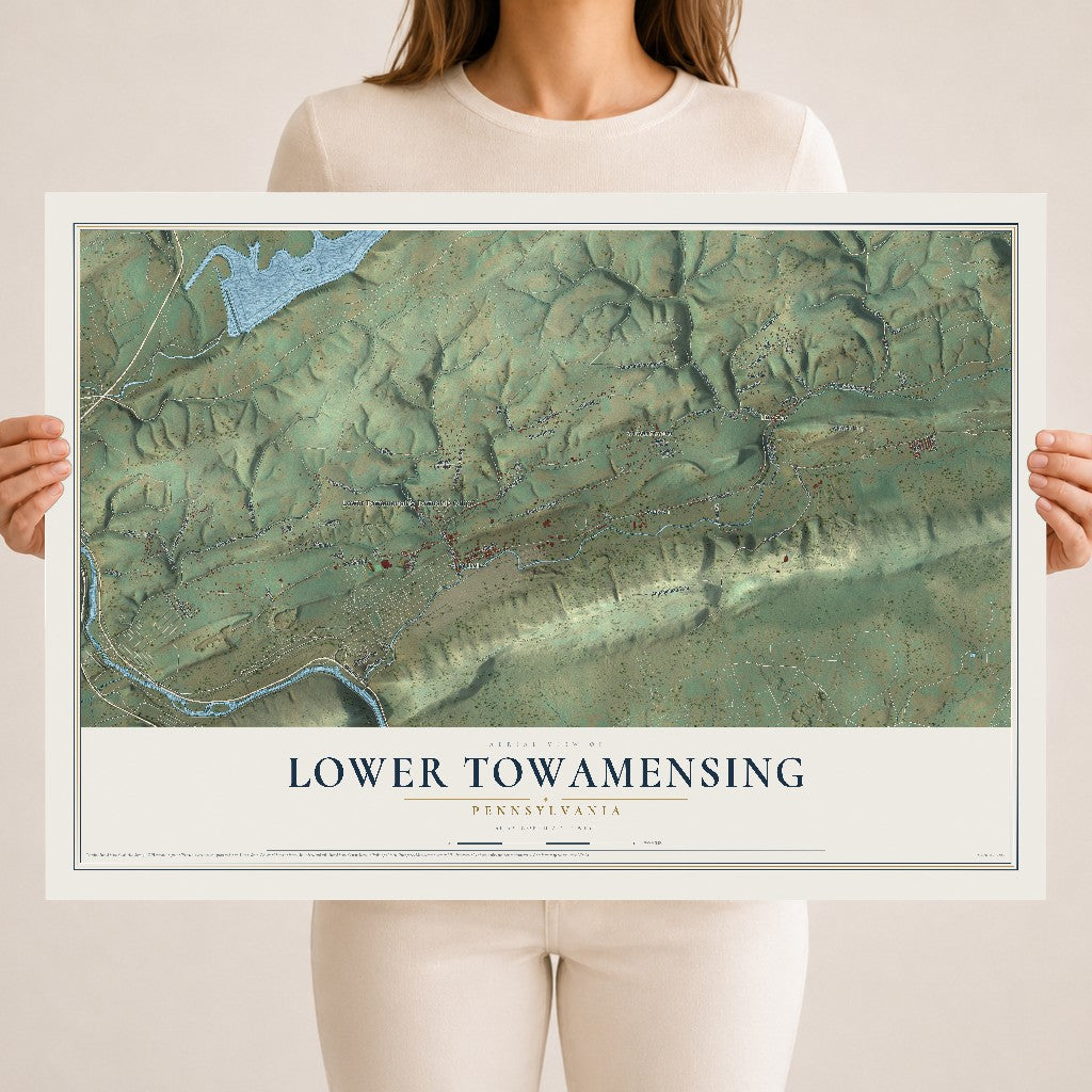 Map of Lower Towamensing, Pennsylvania, 18 x 24 inch unframed archival matte print