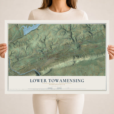 Map of Lower Towamensing, Pennsylvania, 18 x 24 inch unframed archival matte print