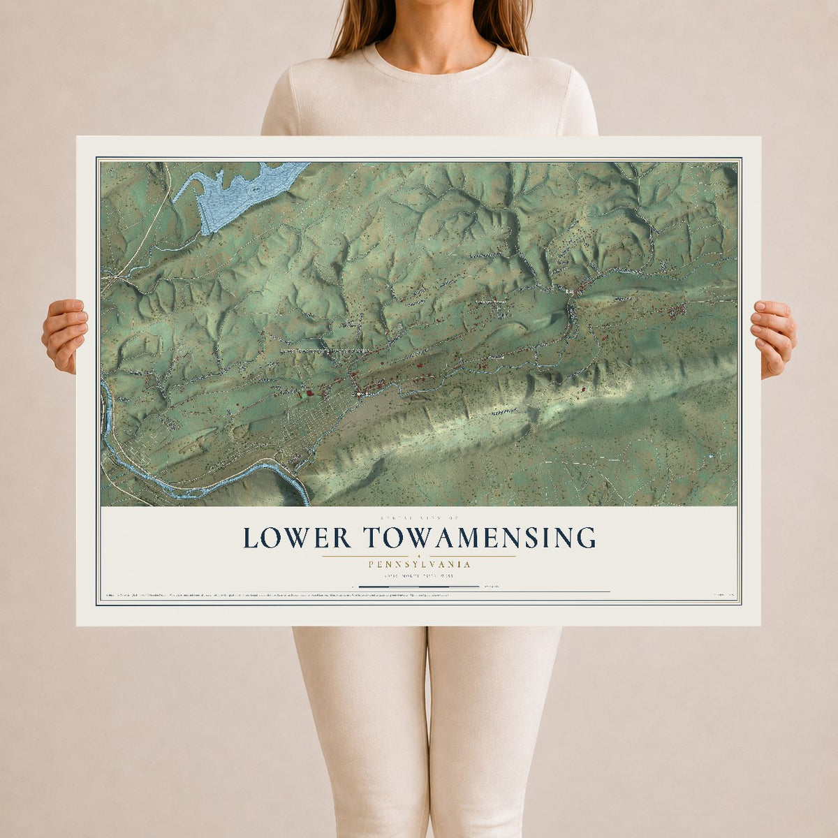 Map of Lower Towamensing, Pennsylvania, 24 x 36 inch unframed archival matte print