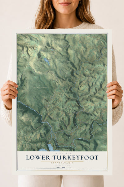 Map of Lower Turkeyfoot, Pennsylvania, 18 x 24 inch unframed archival matte print