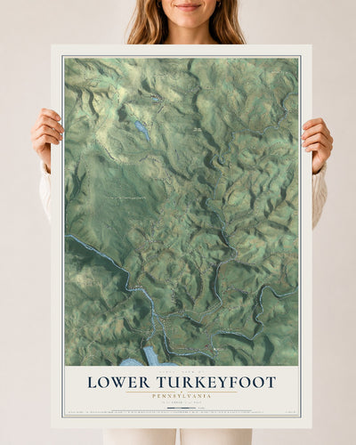 Map of Lower Turkeyfoot, Pennsylvania, 24 x 36 inch unframed archival matte print