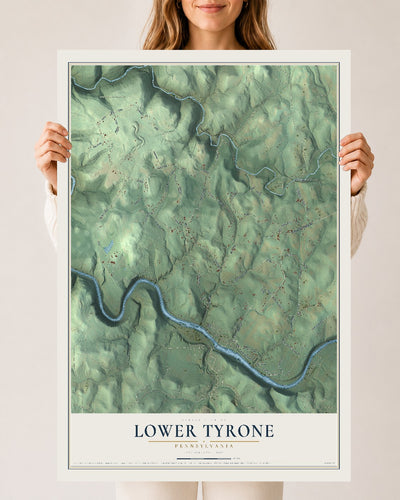 Map of Lower Tyrone, Pennsylvania, 24 x 36 inch unframed archival matte print