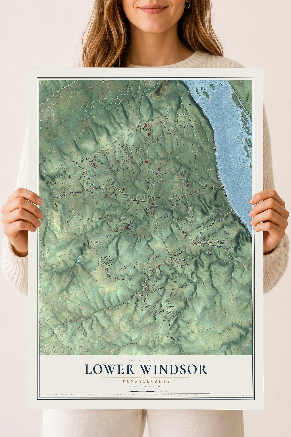 Map of Lower Windsor, Pennsylvania, 18 x 24 inch unframed archival matte print