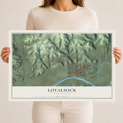 Map of Loyalsock, Pennsylvania, 12 x 18 inch unframed archival matte print