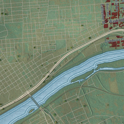 Second close-up of the map of Loyalsock, Pennsylvania print showing more streets and buildings