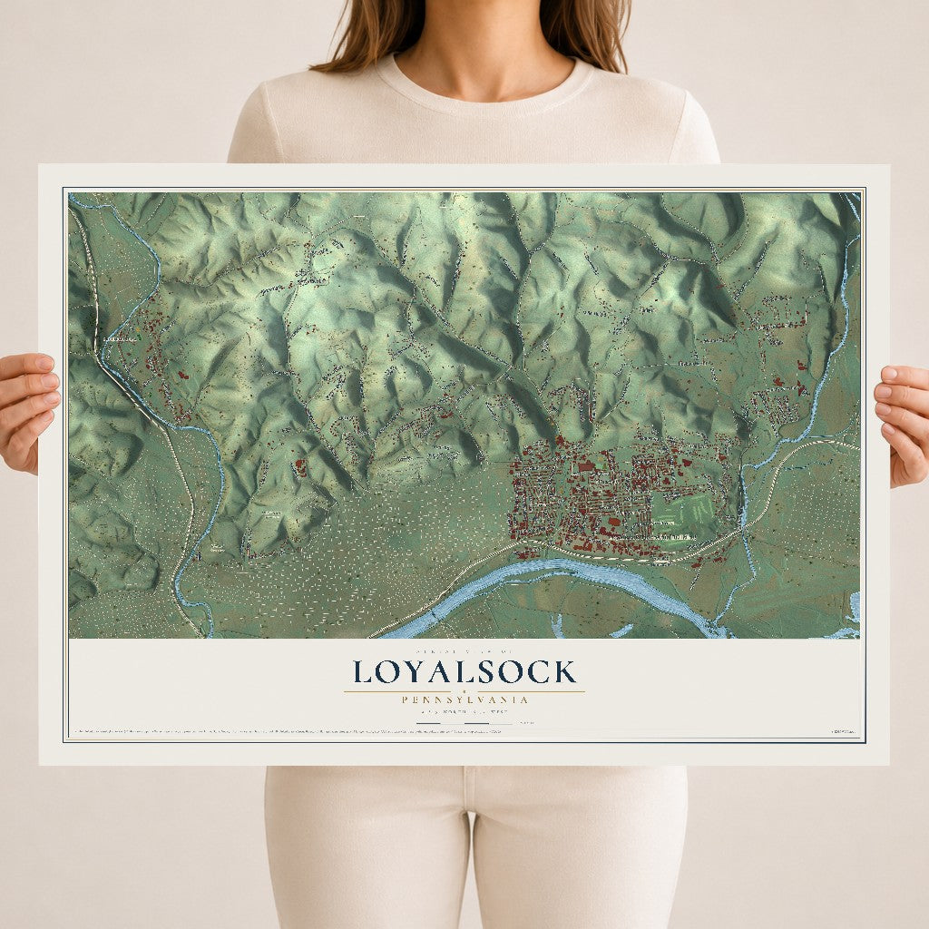 Map of Loyalsock, Pennsylvania, 18 x 24 inch unframed archival matte print