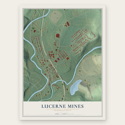 Lucerne Mines, Pennsylvania map print, the full design