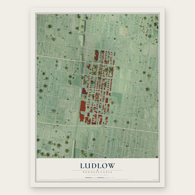 Ludlow, Pennsylvania map print, the full design