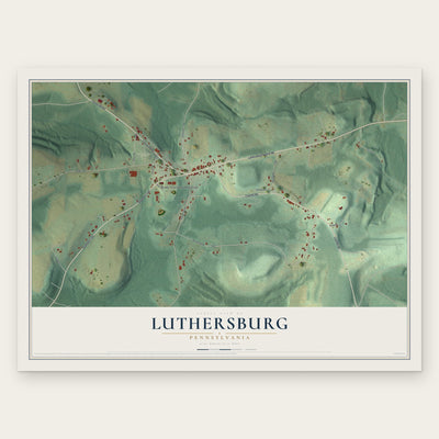 Luthersburg, Pennsylvania map print, the full design