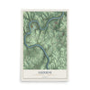 Map of Luzerne, Fayette County, Pennsylvania, 12 x 18 inch unframed archival matte print